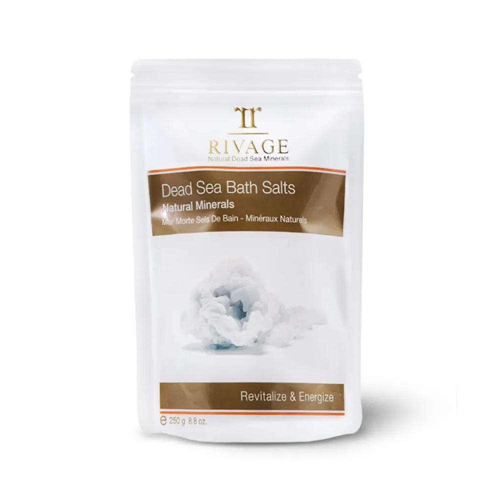 Rivage Natural Dead Sea Salt mineral-rich bath salts for soothing skin and relaxing muscles