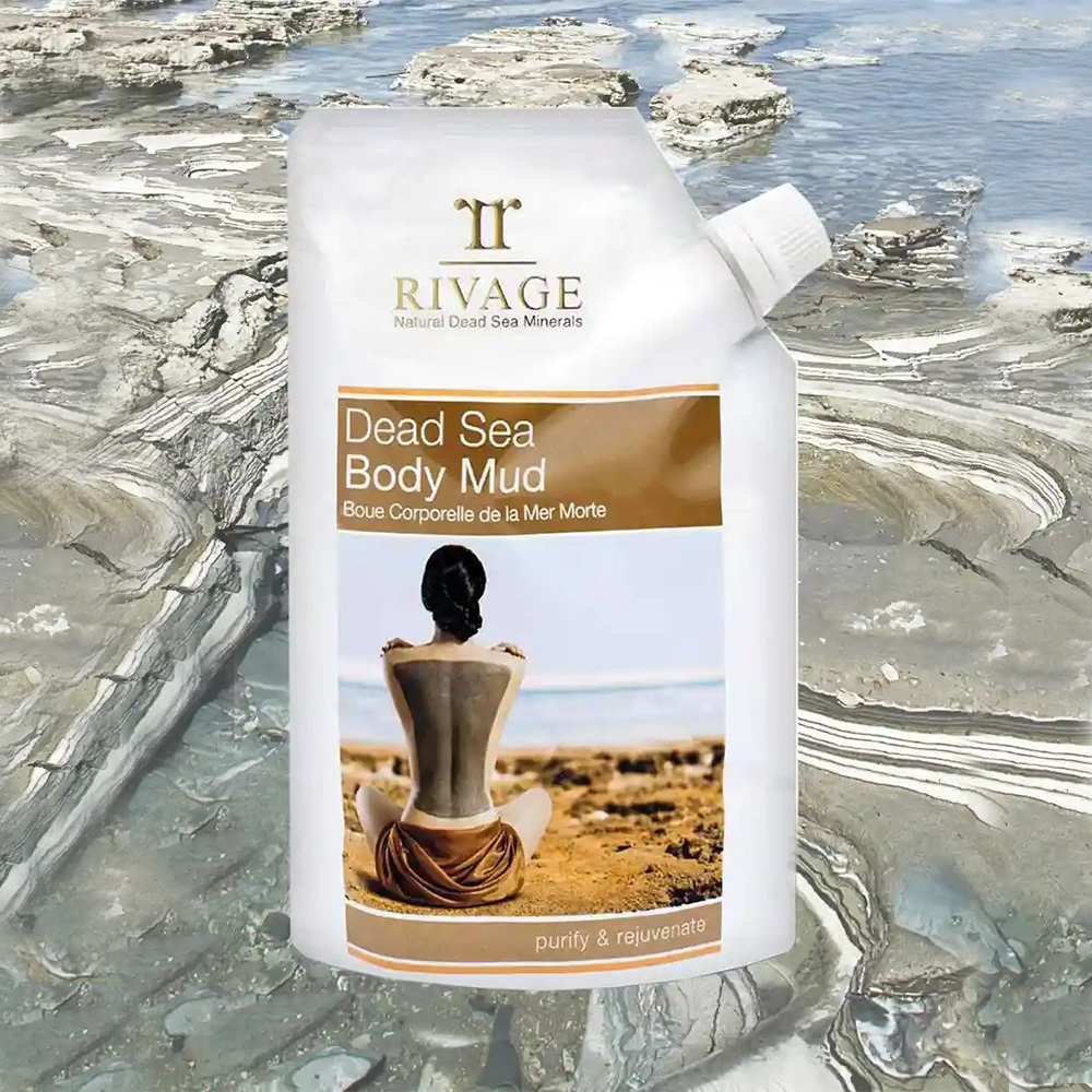 Rivage Dead Sea Body Mud Mask mineral rich body treatment to detoxify exfoliate and rejuvenate skin