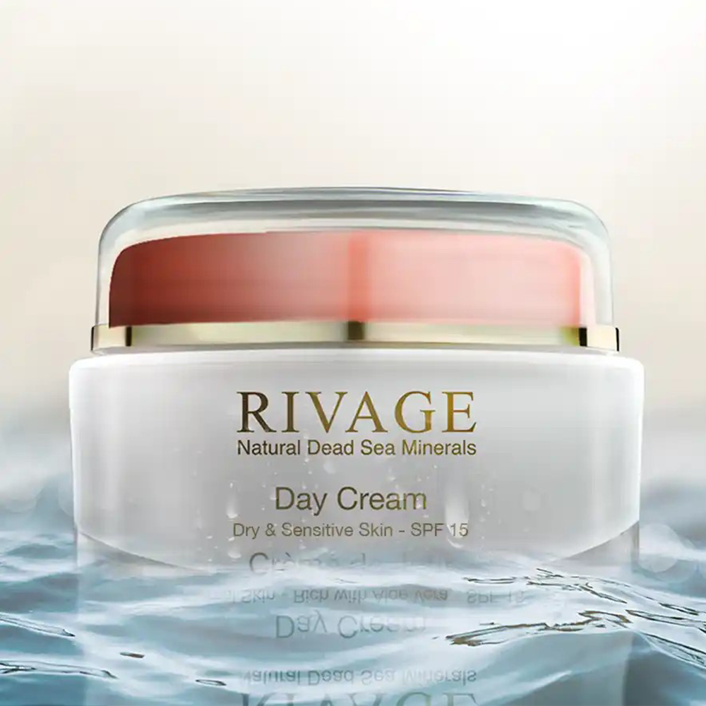 Rivage Day Cream for Dry and Sensitive Skin SPF 15 nourishing face cream with Dead Sea minerals and protective hydration