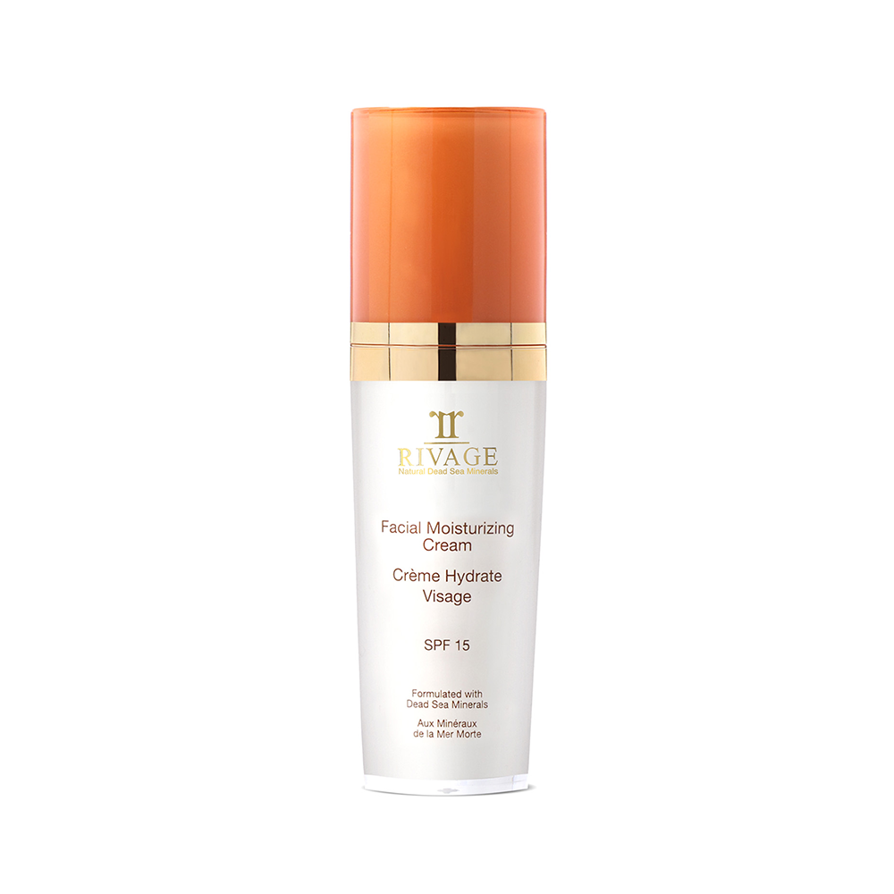 Rivage Facial Moisturizing Cream SPF 15 hydrating face cream with collagen aloe vera and Dead Sea minerals for smooth protected skin