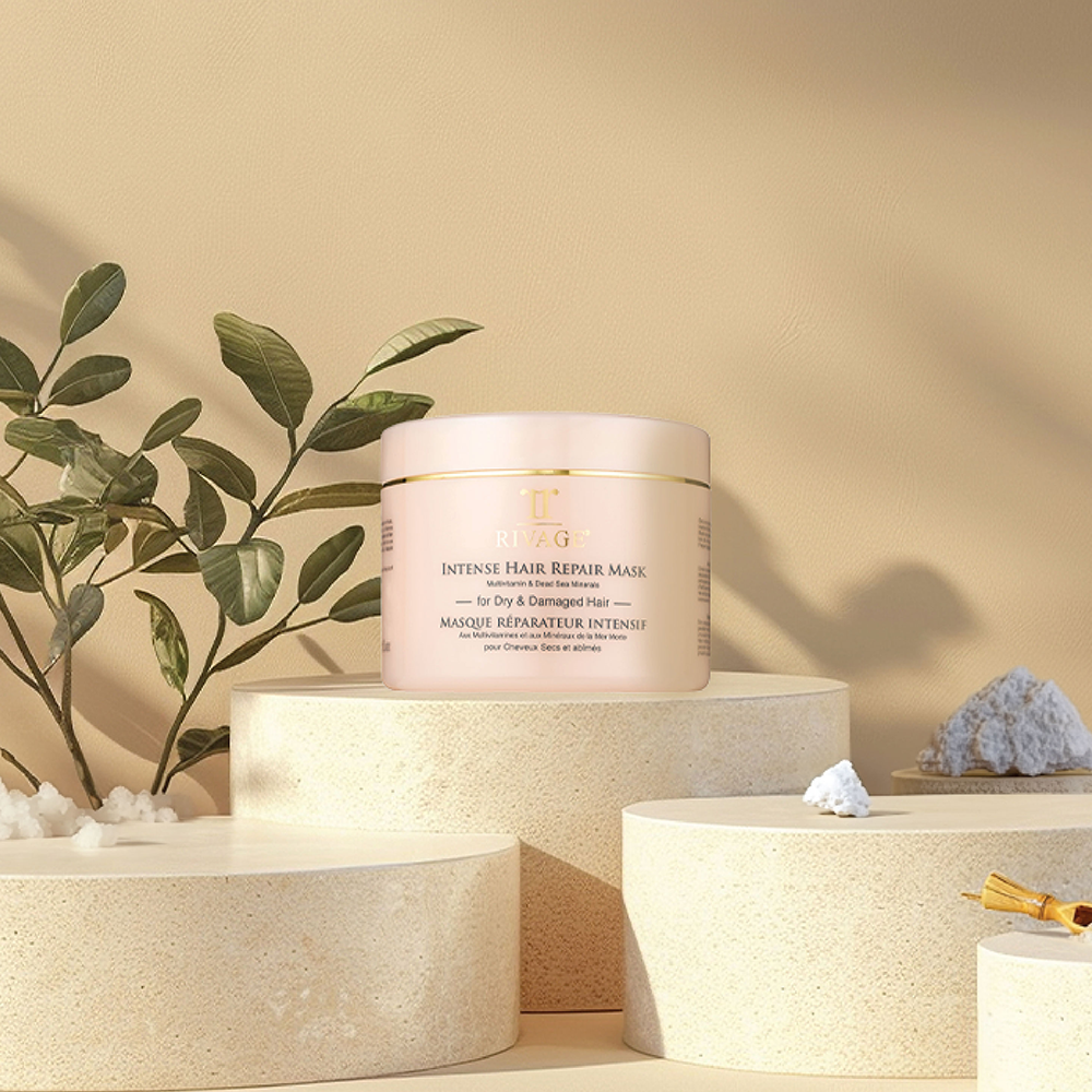 Rivage Intense Hair Repair Mask nourishing hair mask with multivitamins and Dead Sea minerals for dry and damaged hair