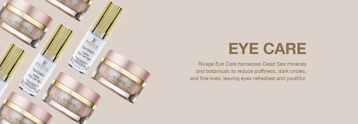 Rivage eye care collection banner for eye creams and treatments